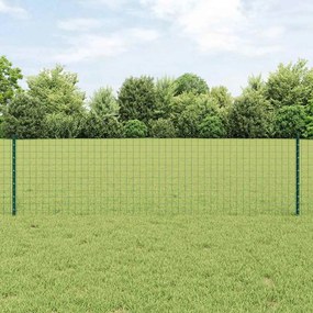 vidaXL Ασημένιοι Πόλοι Φράχτη 44 pcs Πράσινο Large Μέταλλο