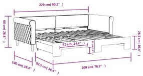 Καναπές Κρεβάτι Συρόμενος Κίτρινος 90 x 200 εκ. Βελούδινος - Κίτρινο