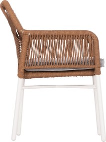 ΠΟΛΥΘΡΟΝΑ TOPIN HM6048.11 ΑΛΟΥΜΙΝΙΟ ΛΕΥΚΟ-P.E. RATTAN ΜΠΕΖ 59x63x81Υεκ