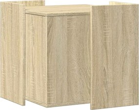 vidaXL Τουαλέτα Γάτας Περίφραξη Sonoma Δρυς 53x53x51εκ Επεξεργασμ Ξύλο