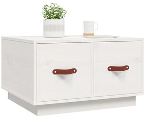 vidaXL Τραπεζάκι Σαλονιού Λευκό 60x53x35 εκ από Μασίφ Ξύλο Πεύκου