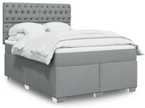 ΚΡΕΒΑΤΙ BOXSPRING ΜΕ ΣΤΡΩΜΑ ΑΝΟΙΧΤΟ ΓΚΡΙ 140X200 ΕΚ. ΥΦΑΣΜΑΤΙΝΟ 3290518