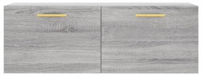 Ντουλάπι Τοίχου Γκρι Sonoma 100x36,5x35 εκ. Επεξεργασμένο Ξύλο - Γκρι