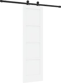 vidaXL Συρόμενη Πόρτα Λευκό και Μαύρο 61 x 198,5 εκ.