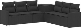 vidaXL Σετ Καναπέ 7 τμχ. Μαύρο 55 x 55 x 69 εκ. Πολυ-ρακί και Χάλυβας