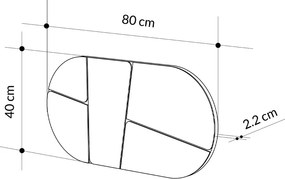 Καθρέπτης τοίχου Otis Megapap χρώμα μαύρο 80x2,2x40εκ.