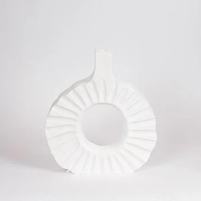 Βάζο Ξύλινο Λευκό 27x6x30εκ. ESTHETI 819-00694