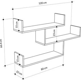 Ράφι Τοίχου Λευκό PRONEN 119x23x66.5