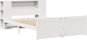vidaXL Κρεβάτι Βιβλιοθήκη Χωρίς Στρώμα 140x200 εκ Μασίφ Ξύλο Πεύκο