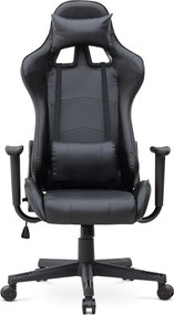 Καρέκλα γραφείου Gaming Alonso Megapap από τεχνόδερμα χρώμα μαύρο 67x70x125/135 εκ.