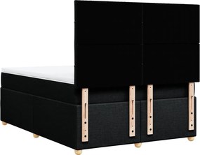 vidaXL Κρεβάτι Boxspring με Στρώμα Μαύρο 160x200 εκ. Υφασμάτινο