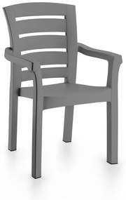 Καρέκλα - Πολυθρόνα κήπου Didim PP Γκρί 56x51x90 εκ. 2αδα 56x51x90 εκ.