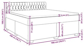 Κρεβάτι Boxspring με Στρώμα Σκούρο Πράσινο 180x200εκ. Βελούδινο - Πράσινο