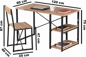 Stewehome Γραφείο με Ράφια Σετ Υπολογιστή & Καρέκλα Γραφείου 120x60 cm