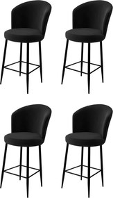 Σκαμπό Μπαρ 4τμχ Μαύρο FORA 46x40x107