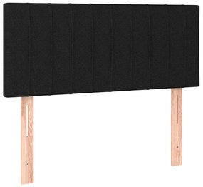 vidaXL Κρεβάτι Boxspring με Στρώμα &amp; LED Μαύρο 120x200 εκ. Υφασμάτινο