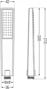 Mexen Uno DR72 σετ εντοιχισμένο ντους, χρώμιο - 71435DR72-00