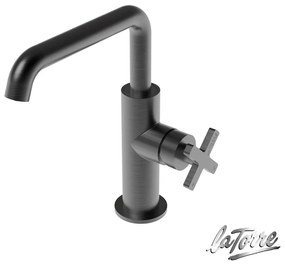 Μπαταρία Νιπτήρα με Βαλβίδα Clic-Clac Εlle Cross La Torre Black Brushed 38020-410