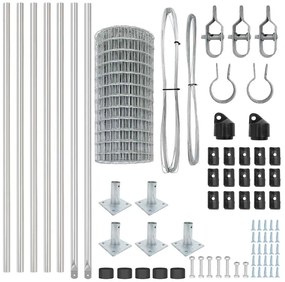 vidaXL Τεντώτο με στήριγμα Ασημί 0,4 x 10 μ Ατσάλι