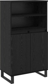 vidaXL Highboard Μαύρο 60 x 36 x 110 εκ Επεξεργασμένο ξύλο