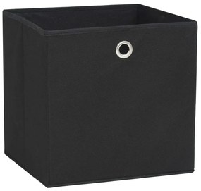 Κουτιά Αποθήκευσης 10 τεμ. Μαύρα 28x28x28 εκ. Ύφασμα Non-woven - Μαύρο