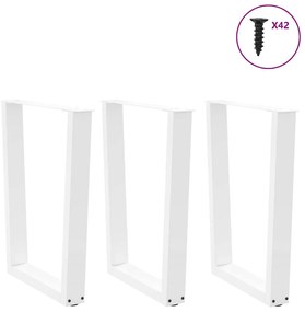 vidaXL Πόδια Τραπεζαρίας Σχήματος V 3 τεμ. Λευκά 70x(72-73,3) εκ. Ατσάλι