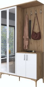 Έπιπλο Εισόδου Καρυδί / Λευκό CROVIAS 120x37.5x198.6
