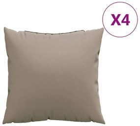 vidaXL Μαξιλάρια Καναπέ 4 τεμ. Taupe 60x60 εκ. Υφασμάτινα