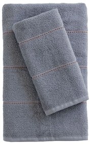 Πετσέτες Cler (Σετ 3τμχ) Grey Palamaiki Towels Set 70x140cm 100% Βαμβάκι