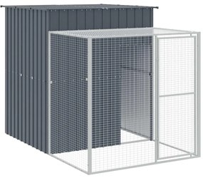 vidaXL Κλουβί για Κότες με Αυλή Ανθρακί 165x251x181 εκ Γαλβαν. Χάλυβας