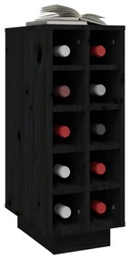 vidaXL Κάβα Κρασιών Μαύρη 23x34x61 εκ. από Μασίφ Ξύλο Πεύκου