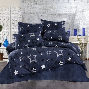Σεντόνια Γαλαξίας 307 (Σετ 3τμχ) Dark Blue DimCol Single 160x240cm Βαμβάκι-Πολυέστερ