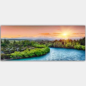 Πίνακας Καμβάς 451ERN1427 120x50cm Multi Wallity Οριζόντιοι Ξύλο, Καμβάς