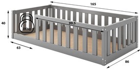 Κρεβάτι παιδικό Bellissimo-Graphite-80 x 160