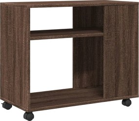 vidaXL Βοηθητικό Τραπέζι με Ρόδες Καφέ Δρυς 70x35x60 εκ. Επεξ. Ξύλο