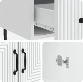 vidaXL Πλαϊνό γραφείο Λευκό 66 x 34,5 x 95 εκ. Επεξεργασμένο Ξύλο