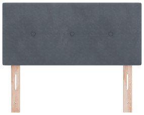 vidaXL LED Κεφαλάρι με Κουμπιά σε Σκούρο Γκρι 90 εκ Βελούδο