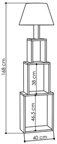 Φωτιστικό δαπέδου PWL-1230 Ε27 μόκα-καπέλο μπεζ 40x19.80x168εκ