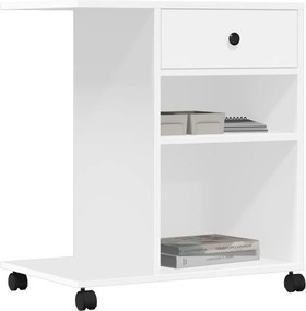 vidaXL Βάση Εκτυπωτή με Ρόδες Λευκή 60x40x68,5 εκ.