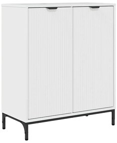 vidaXL Πλαϊνό γραφείο Γυαλιστερό λευκό 69.5 x 33 x 82 εκ.