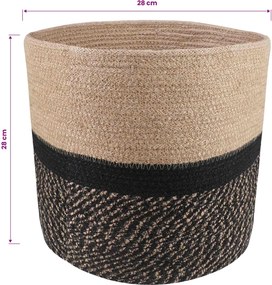 vidaXL Σετ Γλαστρών 2 τμχ. Φυσικό και Μαύρο Ø 28 x 28 εκ