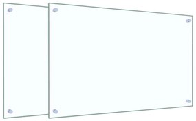 vidaXL Πλάτες Κουζίνας 2 τεμ. Διαφανής 80 x 50 εκ. από Ψημένο Γυαλί