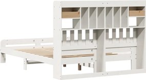 vidaXL Κρεβάτι Βιβλιοθήκη Χωρίς Στρώμα 140x200 εκ Μασίφ Ξύλο Πεύκο