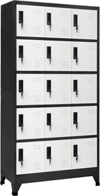 vidaXL Φοριαμός Ανθρακί και Λευκό 90 x 40 x 180 εκ. Ατσάλινος