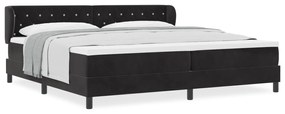 vidaXL κρεβάτι Box Spring με στρώμα  Μαύρο 200x200 εκ. Βελούδο