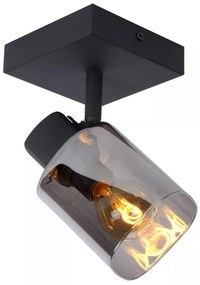 Φωτιστικό Οροφής Lucide 17999-01-30 ALION Μαύρο Ματ (Black Mat)|Φυμέ (Smoke)