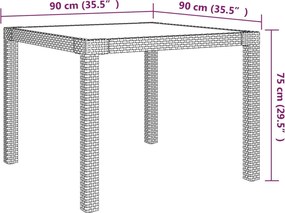 vidaXL Σετ Τραπεζαρίας Εξ. Χώρου 5 τεμ. Γκρι Συνθ. Ρατάν με Μαξιλάρια