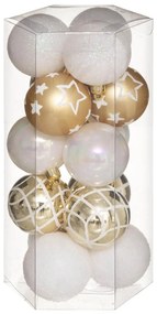 Χριστουγεννιάτικες Μπάλες (Σετ 15μχ) A-S Gold/White 694504OB