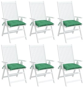 vidaXL Μαξιλάρια Καρέκλας 6 τεμ. Πράσινα 50 x 50 x 7 εκ. Υφασμάτινα