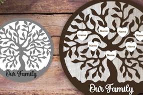 Intra απο ξύλο plywood Χρώμα wenge 3mm-4mm πάχος - Προσωποποιημένη οικογενειακού δέντρου Δίασταση 30x20 cm INTRAFABR-25838511